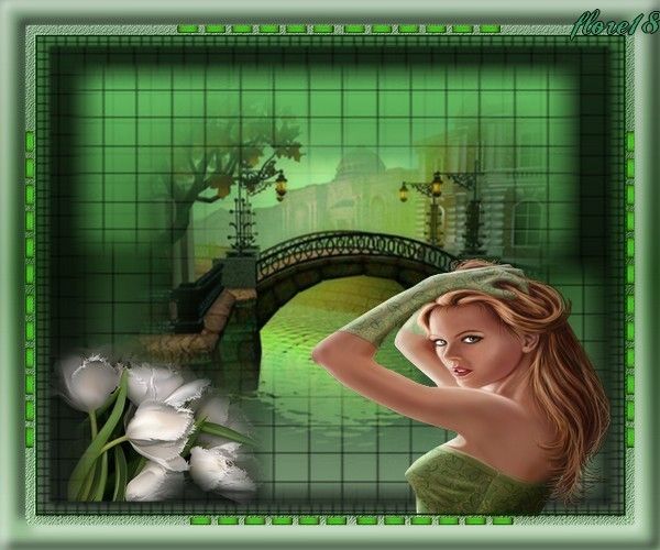 création sur fond vert
